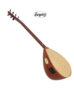 Pro Baglama Saz Kurzhals 39K Akustik oder Auswahl mit EQ Preamp Beyaz