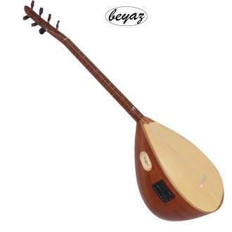 Pro Baglama Saz Kurzhals 39K Akustik oder Auswahl mit EQ Preamp Beyaz