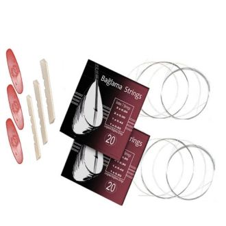 Beyaz Baglama Saiten 0,20 mm – Langhals, Medium Tension, 2er Pack + Zubehör