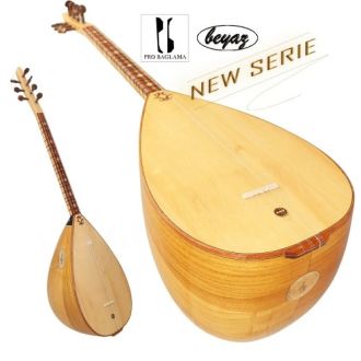 2705 Pro Baglama Saz Kurzhals 39K Akustik oder Auswahl mit EQ Preamp Beyaz