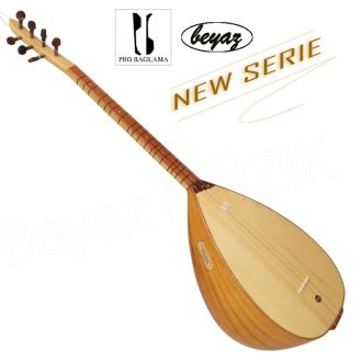 2709 Pro Baglama Saz Kurzhals 39K Akustik oder Auswahl mit EQ Preamp Beyaz