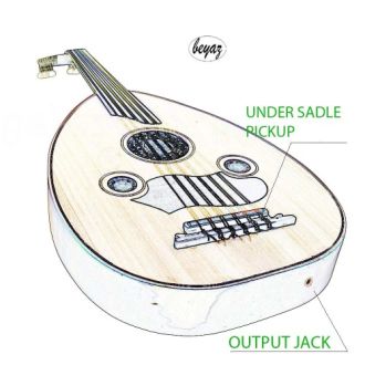 Halfcut Oud Ud E Acoustic Ud With Artec Pickup with Mp3 EQ JOYO usb Preamp