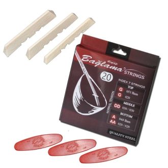 Beyaz Baglama Saiten 0,20 mm – Langhals, Medium Tension, mit Zubehör