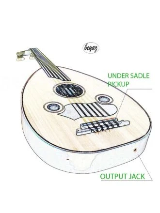 Halfcut Oud Ud E Acoustic Ud With Artec Pickup with Mp3 EQ JOYO usb Preamp
