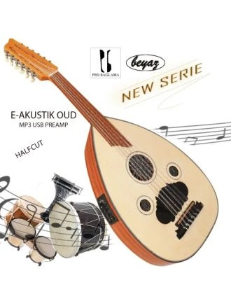 Halfcut Oud Ud E Acoustic Ud With Artec Pickup with Mp3 EQ JOYO usb Preamp