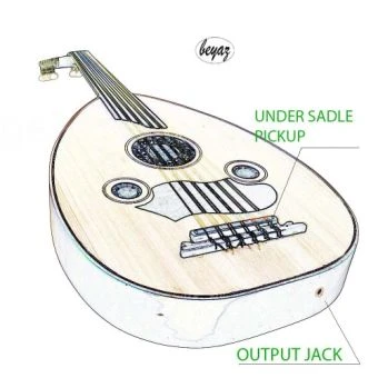 Halfcut Oud Ud E Acoustic Ud With Artec Pickup with Mp3 EQ JOYO usb Preamp