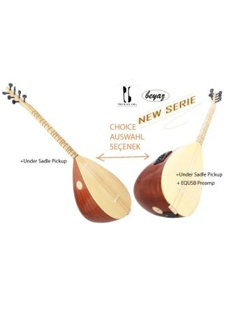 Elektroakustische Saz Baglama 39 Korpus Kisasap Beyaz Auswahl mit EQ-USB JOYO