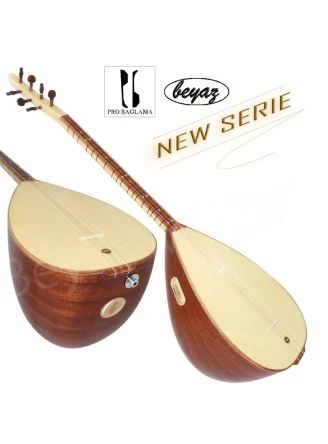 2725Pro E-Akustik Beyaz Baglama Saz Kurzhals 39K oder Auswahl mit EQ Preamp