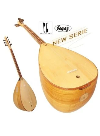 2708 Pro Baglama Saz Kurzhals 40K Akustik oder Auswahl mit EQ Preamp Beyaz