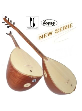 2736 E-Akustik Pro Baglama Saz Kurzhals 39K oder Auswahl mit EQ Preamp Beyaz