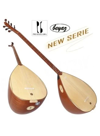 E Akustik Saz Baglama Longneck Langhals Mahagoni uzunsap Beyaz