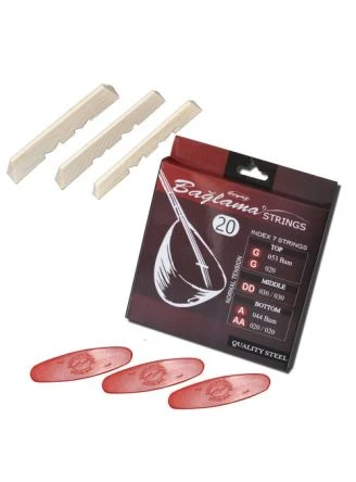 020 Baglama Strings Saz Teli Saiten Plektren 3 Holzsteg mizrap tel esik köprü