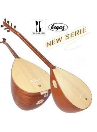 2746 Pro E-Akustik Beyaz Baglama Saz Kurzhals 39K oder Auswahl mit EQ Preamp