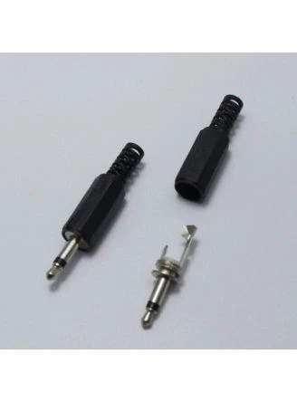 3.5mm Klinkenstecker Male Mono Audio Jack HeadPhone Connector with Black Plas